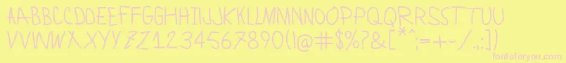 LamiarMedium-fontti – vaaleanpunaiset fontit keltaisella taustalla