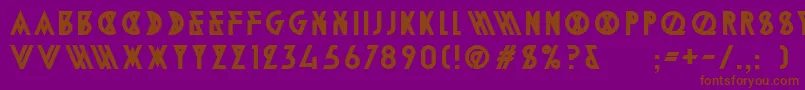 AlpineTypefaceA2Bold-Schriftart – Braune Schriften auf violettem Hintergrund