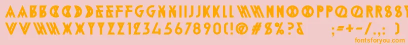 AlpineTypefaceA2Bold-Schriftart – Orangefarbene Schriften auf rosa Hintergrund