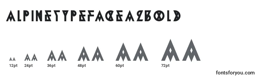Размеры шрифта AlpineTypefaceA2Bold