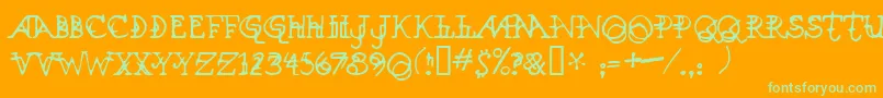 Xen Font – Green Fonts on Orange Background