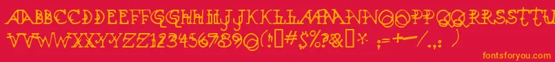 Xen Font – Orange Fonts on Red Background