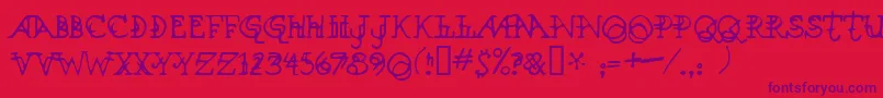 Xen Font – Purple Fonts on Red Background