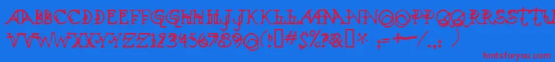 Xen Font – Red Fonts on Blue Background