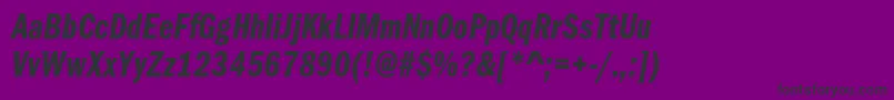 FranklingothicdemicmpcItalic Font – Black Fonts on Purple Background