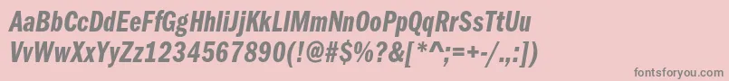 FranklingothicdemicmpcItalic Font – Gray Fonts on Pink Background