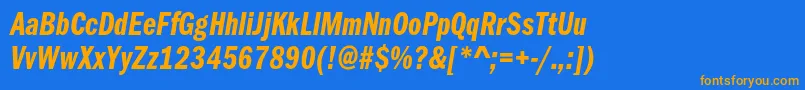 FranklingothicdemicmpcItalic Font – Orange Fonts on Blue Background