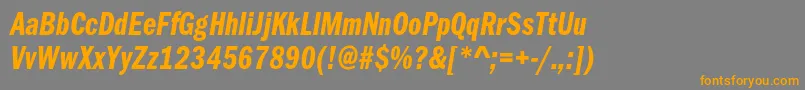 FranklingothicdemicmpcItalic Font – Orange Fonts on Gray Background