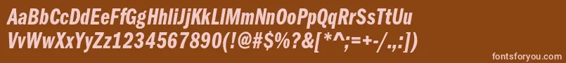 FranklingothicdemicmpcItalic Font – Pink Fonts on Brown Background