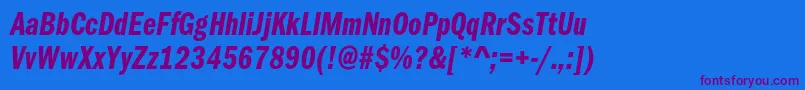 FranklingothicdemicmpcItalic Font – Purple Fonts on Blue Background