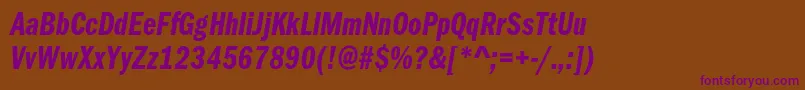 FranklingothicdemicmpcItalic Font – Purple Fonts on Brown Background