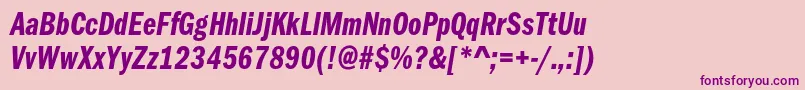 FranklingothicdemicmpcItalic Font – Purple Fonts on Pink Background