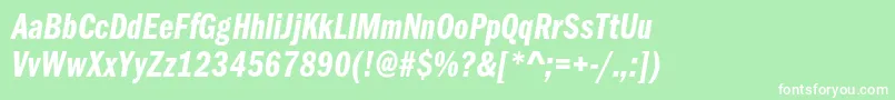 FranklingothicdemicmpcItalic Font – White Fonts on Green Background