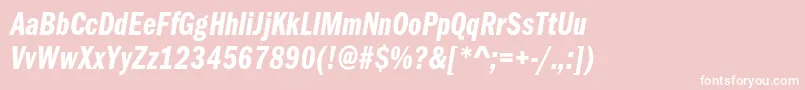 FranklingothicdemicmpcItalic Font – White Fonts on Pink Background