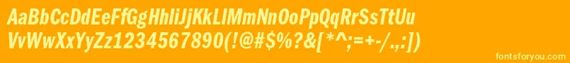 FranklingothicdemicmpcItalic Font – Yellow Fonts on Orange Background