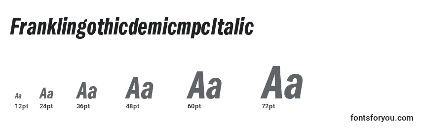 FranklingothicdemicmpcItalic Font Sizes