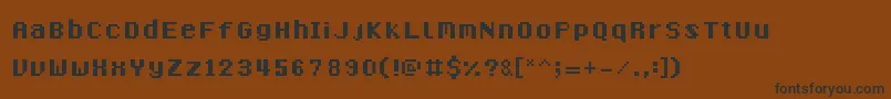 フォント8BitMadness – 黒い文字が茶色の背景にあります