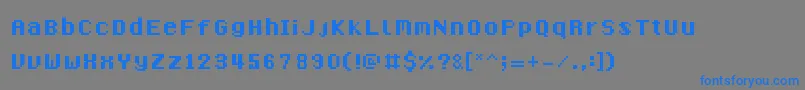 フォント8BitMadness – 灰色の背景に青い文字