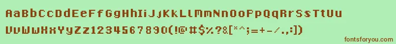 8BitMadness Font – Brown Fonts on Green Background