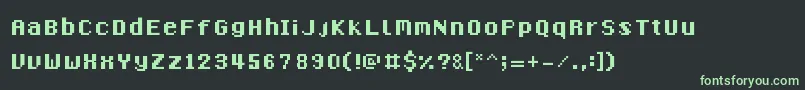 8BitMadness-fontti – vihreät fontit mustalla taustalla