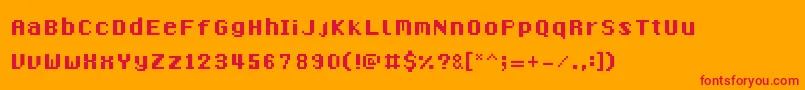 8BitMadness Font – Red Fonts on Orange Background