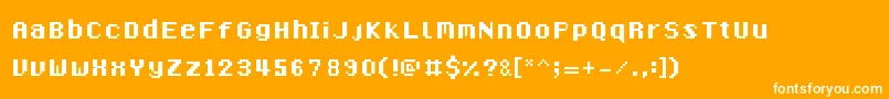 8BitMadness Font – White Fonts on Orange Background