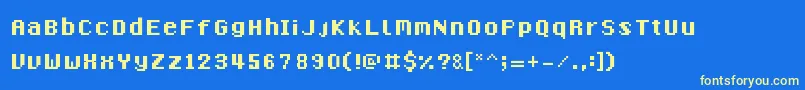 8BitMadness Font – Yellow Fonts on Blue Background