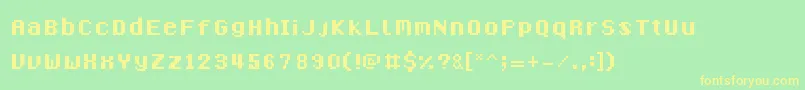 8BitMadness Font – Yellow Fonts on Green Background