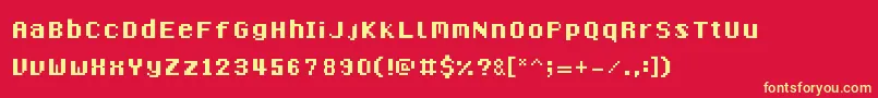 8BitMadness Font – Yellow Fonts on Red Background