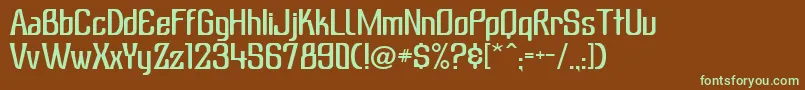 Subatonik-Schriftart – Grüne Schriften auf braunem Hintergrund