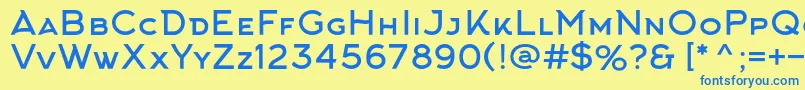 ArkhipFont-Schriftart – Blaue Schriften auf gelbem Hintergrund