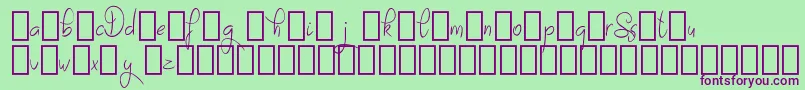 SayesDemo Font – Purple Fonts on Green Background