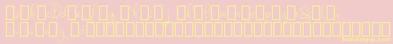 SayesDemo-Schriftart – Gelbe Schriften auf rosa Hintergrund