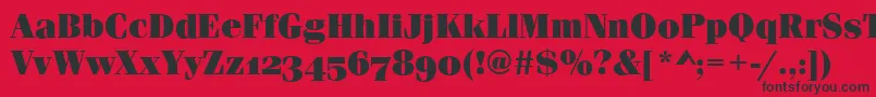 フォントFerraraOsfUltraRegular – 赤い背景に黒い文字