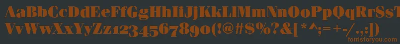 Шрифт FerraraOsfUltraRegular – коричневые шрифты на чёрном фоне