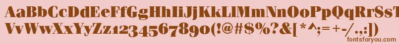 FerraraOsfUltraRegular-Schriftart – Braune Schriften auf rosa Hintergrund