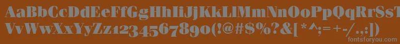 フォントFerraraOsfUltraRegular – 茶色の背景に灰色の文字