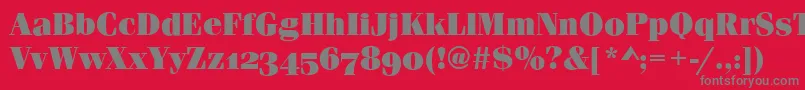 Шрифт FerraraOsfUltraRegular – серые шрифты на красном фоне