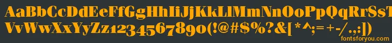 フォントFerraraOsfUltraRegular – 黒い背景にオレンジの文字