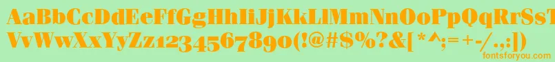 FerraraOsfUltraRegular Font – Orange Fonts on Green Background