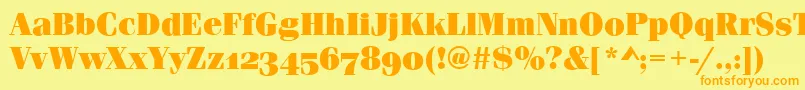 FerraraOsfUltraRegular Font – Orange Fonts on Yellow Background