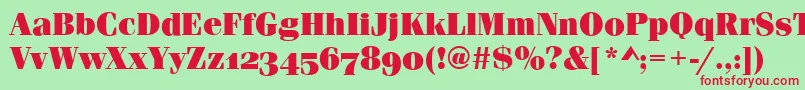 FerraraOsfUltraRegular Font – Red Fonts on Green Background