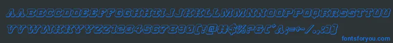 Usmarshal3Dital Font – Blue Fonts on Black Background