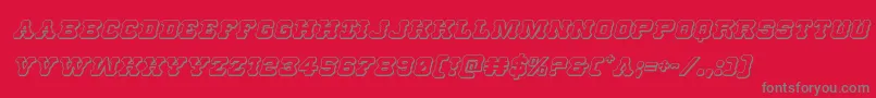 Fonte Usmarshal3Dital – fontes cinzas em um fundo vermelho