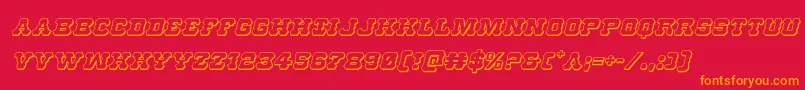 Fonte Usmarshal3Dital – fontes laranjas em um fundo vermelho