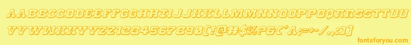 Usmarshal3Dital Font – Orange Fonts on Yellow Background