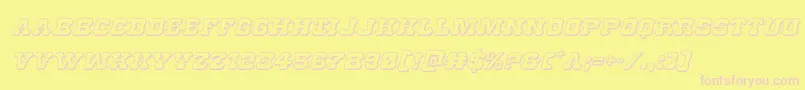 Usmarshal3Dital Font – Pink Fonts on Yellow Background