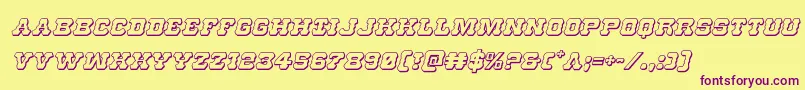 Usmarshal3Dital Font – Purple Fonts on Yellow Background