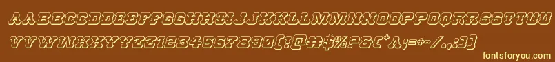 Usmarshal3Dital Font – Yellow Fonts on Brown Background