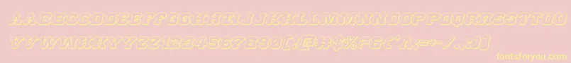 Usmarshal3Dital Font – Yellow Fonts on Pink Background